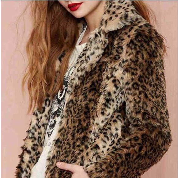 Volcom Jackets & Blazers - Volcom Faux Fur Animal Print Jacket